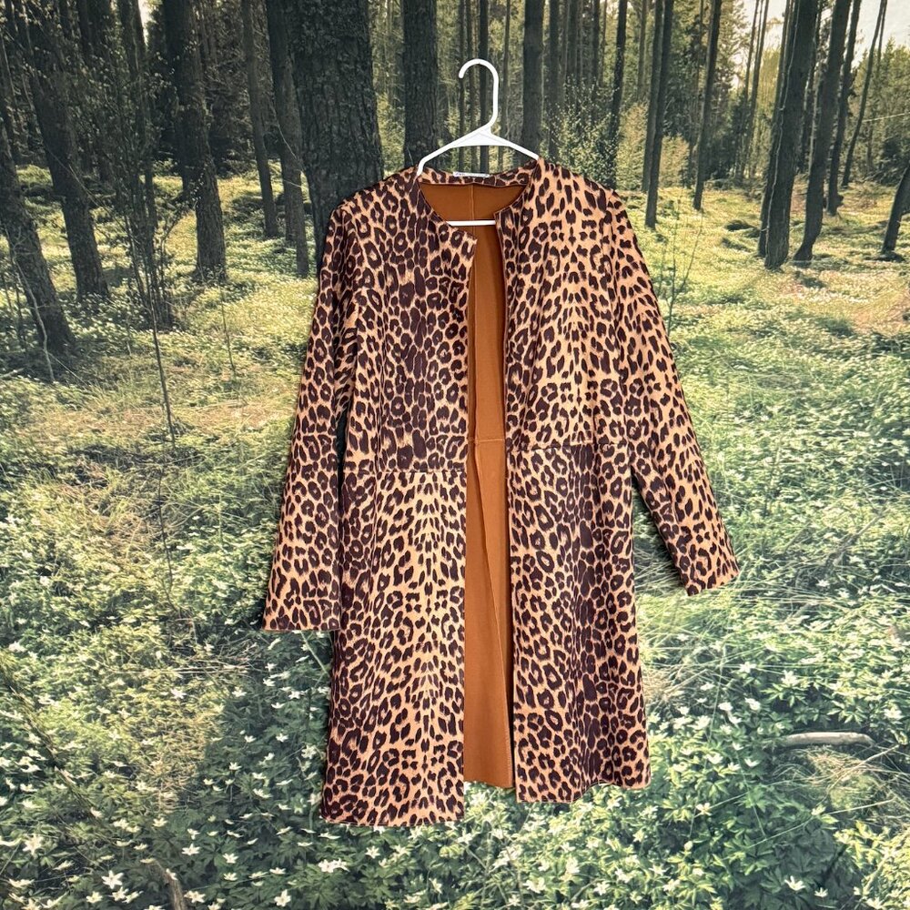 Zara - Long Leopard Jacket - Size M - Used